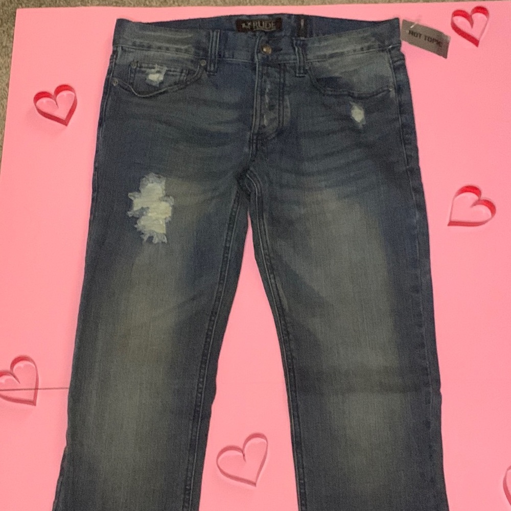 Rude brand vintage wash blue skinny jeans. Size 30 x 32 NWT